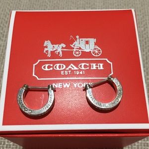 Coach silver signature earrings